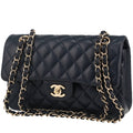 Chanel Timeless Petit handbag in navy blue quilted leather