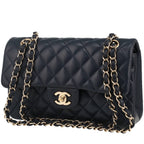 Chanel Timeless Petit handbag in navy blue quilted leather