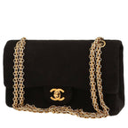 Chanel Timeless Petit shoulder bag in black jersey canvas
