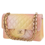 Chanel Timeless Petit shoulder bag in pink and yellow quilted leather
