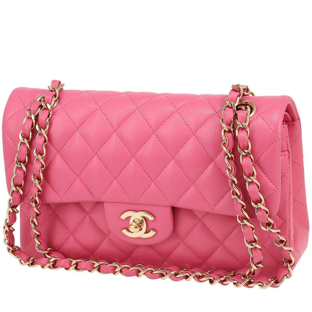 Chanel Timeless Petit shoulder bag in pink quilted leather