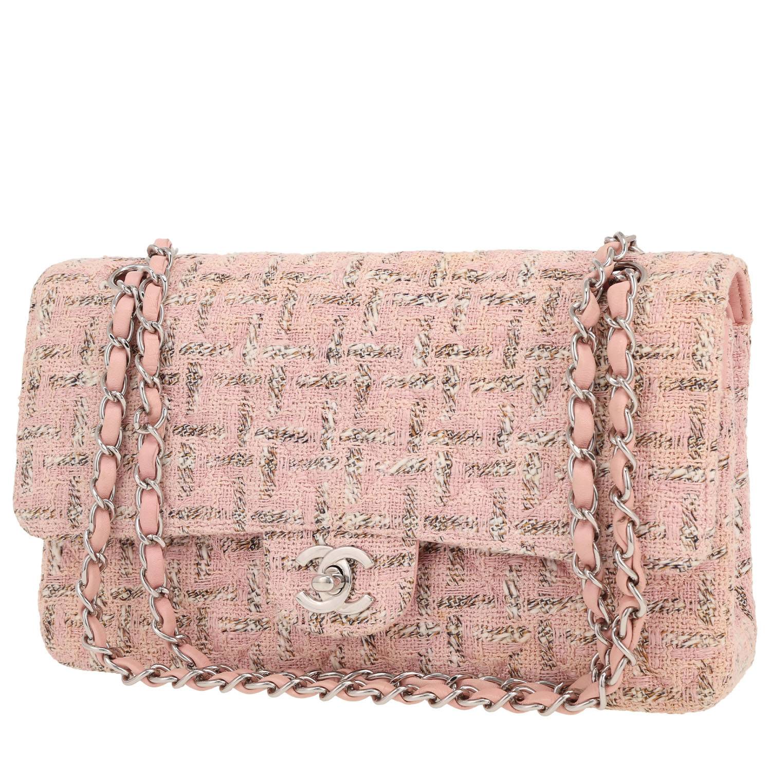 Chanel Timeless shoulder bag in pink tweed
