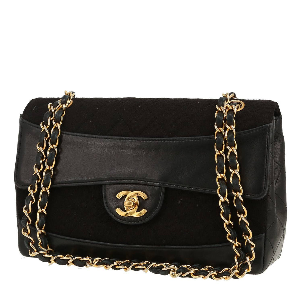 Chanel Timeless Vintage handbag canvas and black leather