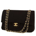 Chanel Timeless Vintage handbag in black jersey canvas
