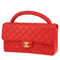 Chanel Vintage handbag in red quilted leather