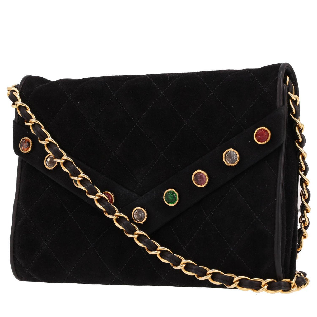 Chanel Vintage shoulder bag in black suede