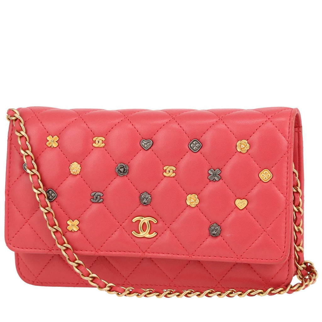 Chanel Wallet on Chain handbag/clutch in pink quilted leather
