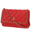 Chanel Wallet on Chain shoulder bag in red quilted leather