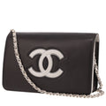 Chanel Wallet on Chain shoulder bag in black and silver leather
