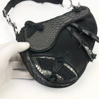 CHRISTIAN DIOR HOLLYWOOD PYTHON LEATHER SADDLE BAG