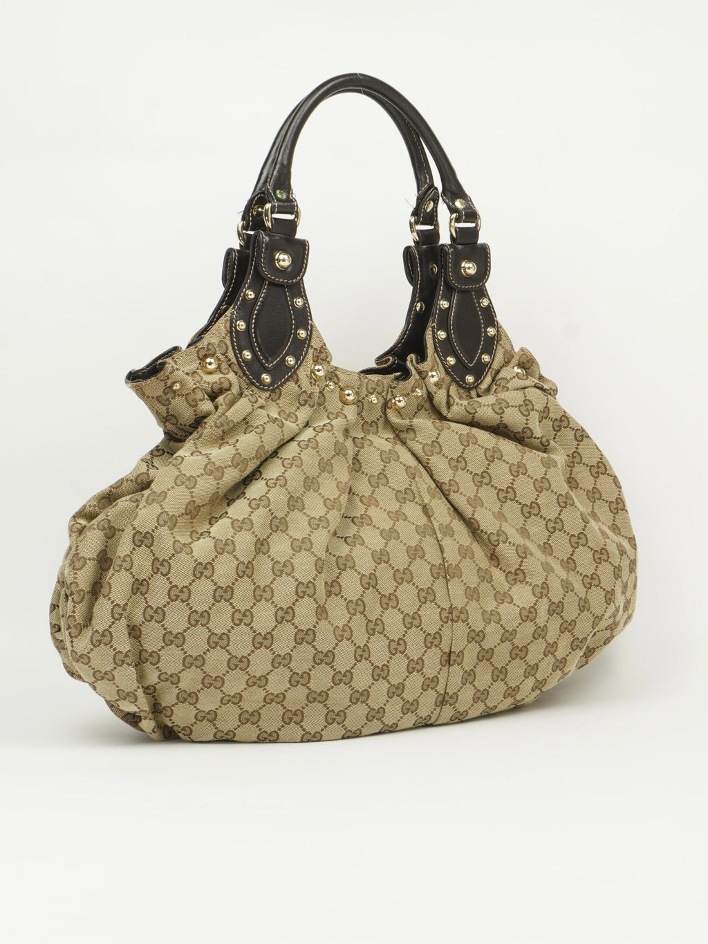 GUCCI MONOGRAM STUDDED PELHAM BAG