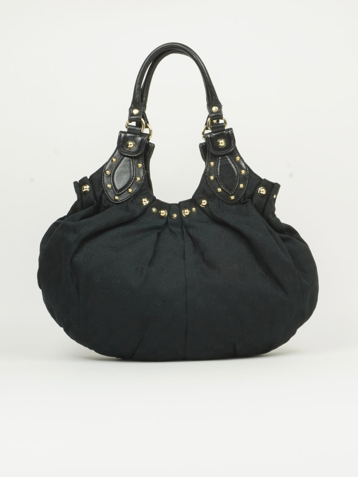 GUCCI MONOGRAM STUDDED PELHAM BAG
