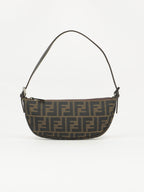 FENDI ZUCCA CRESCENT SHOULDER BAG