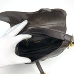 CHRISTIAN DIOR BROWN LEATHER SADDLE BAG