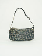 CHRISTIAN DIOR MONOGRAM BAG WITH SILVER HARDWARE