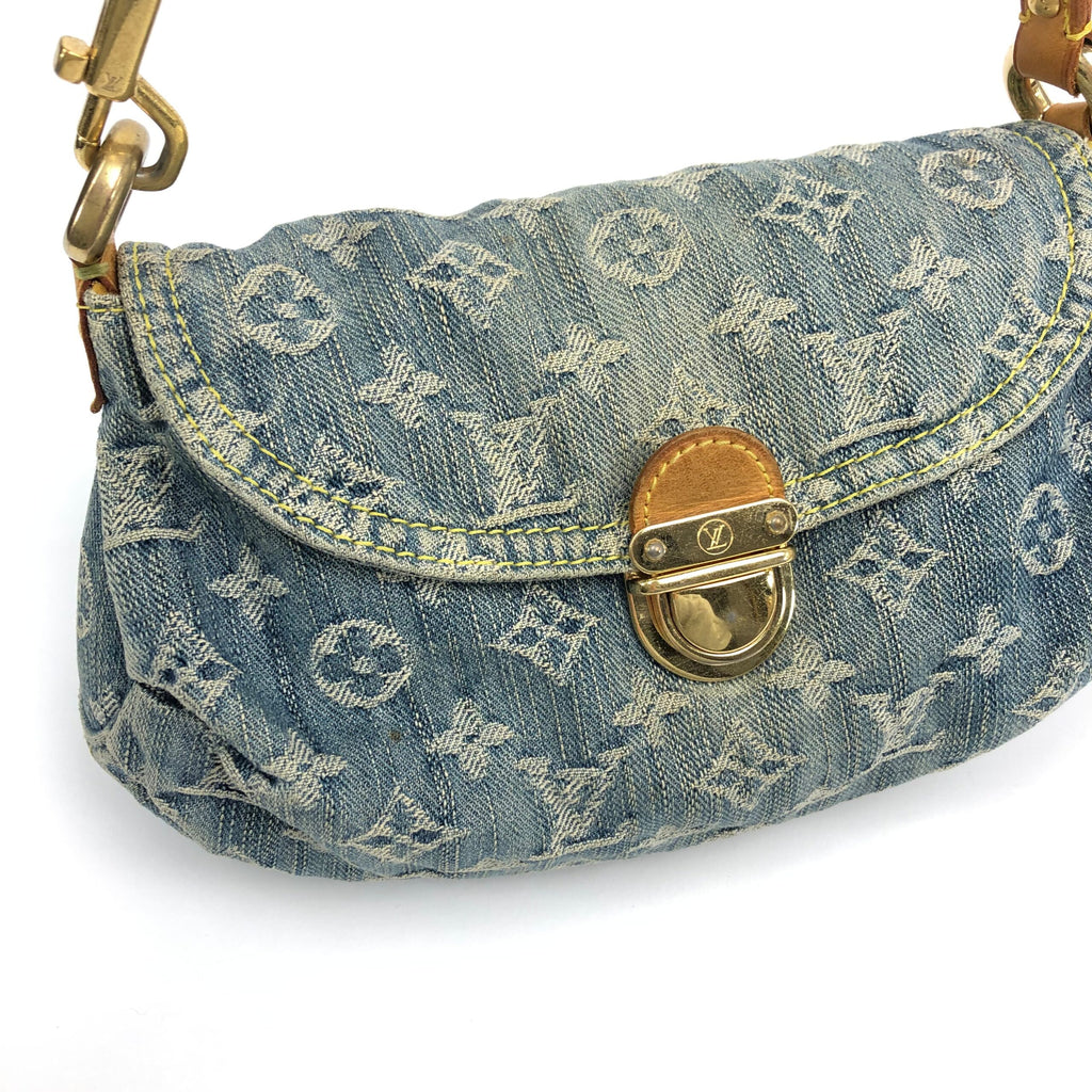 LOUIS VUITTON DENIM PLEATY SHOULDER BAG