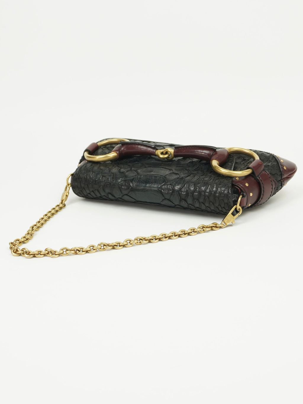 GUCCI TOM FORD HORSEBIT PYTHON CHAIN BAG