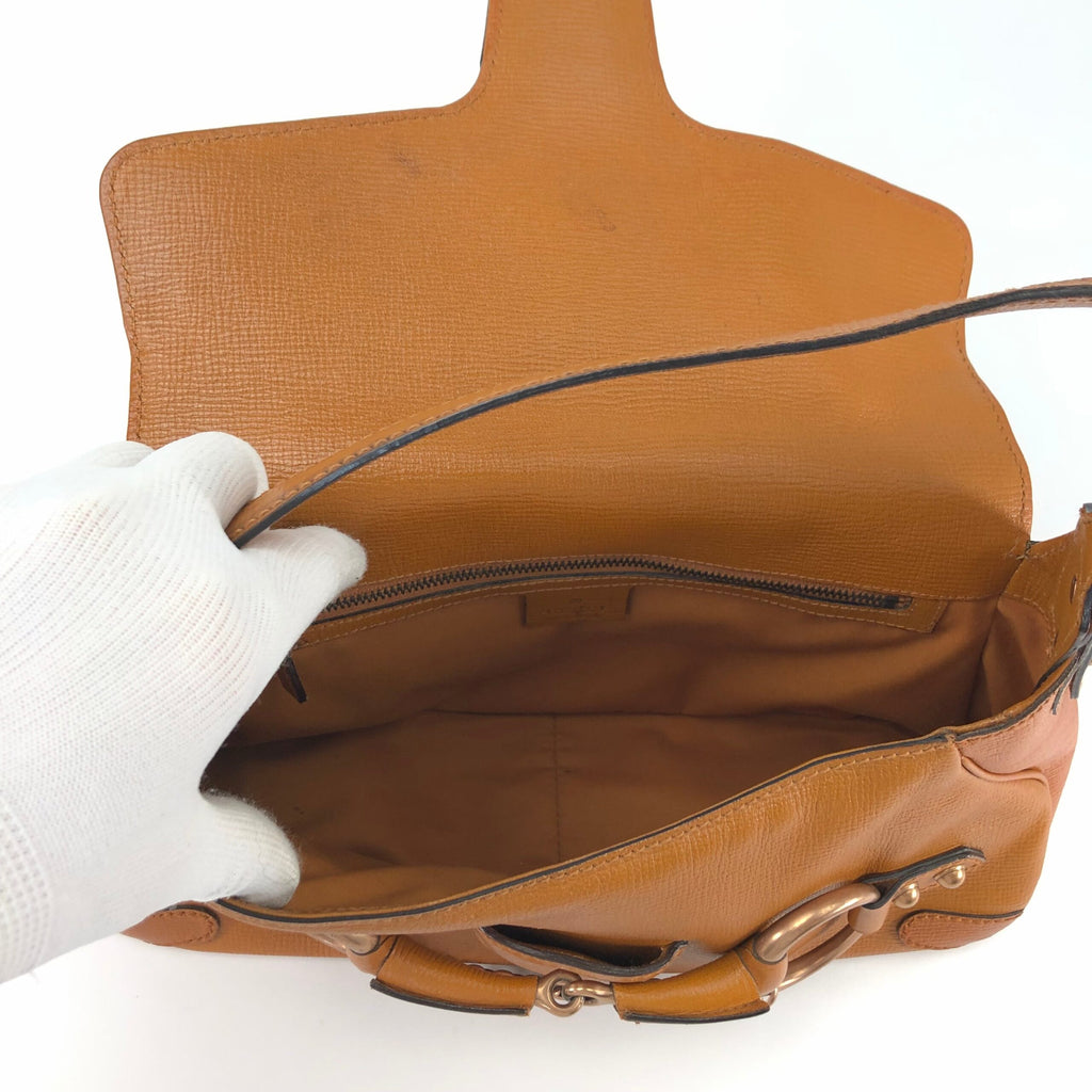 GUCCI HORSEBIT CHAIN LEATHER SHOULDER BAG