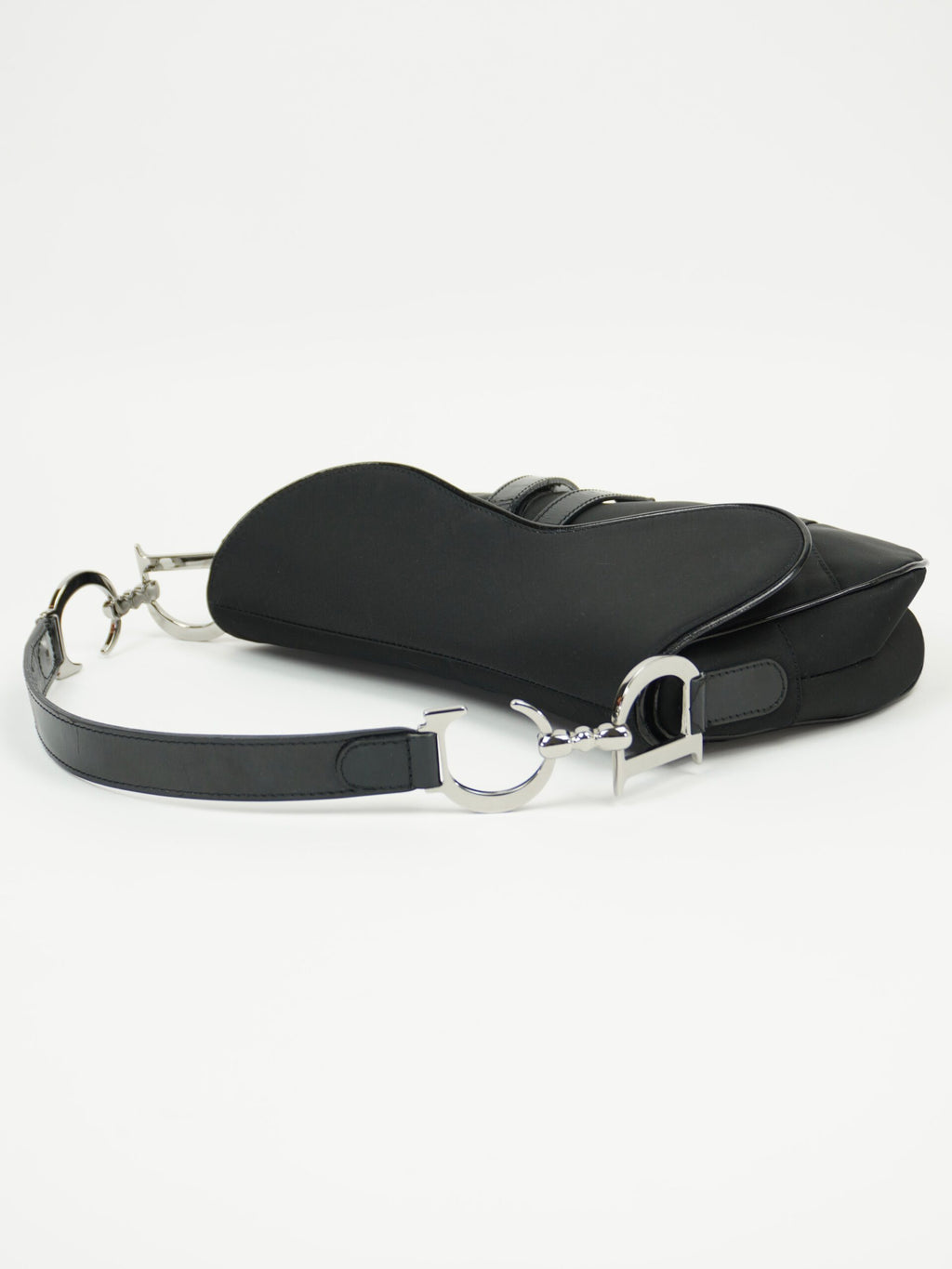 CHRISTIAN DIOR BLACK NYLON SADDLE BAG