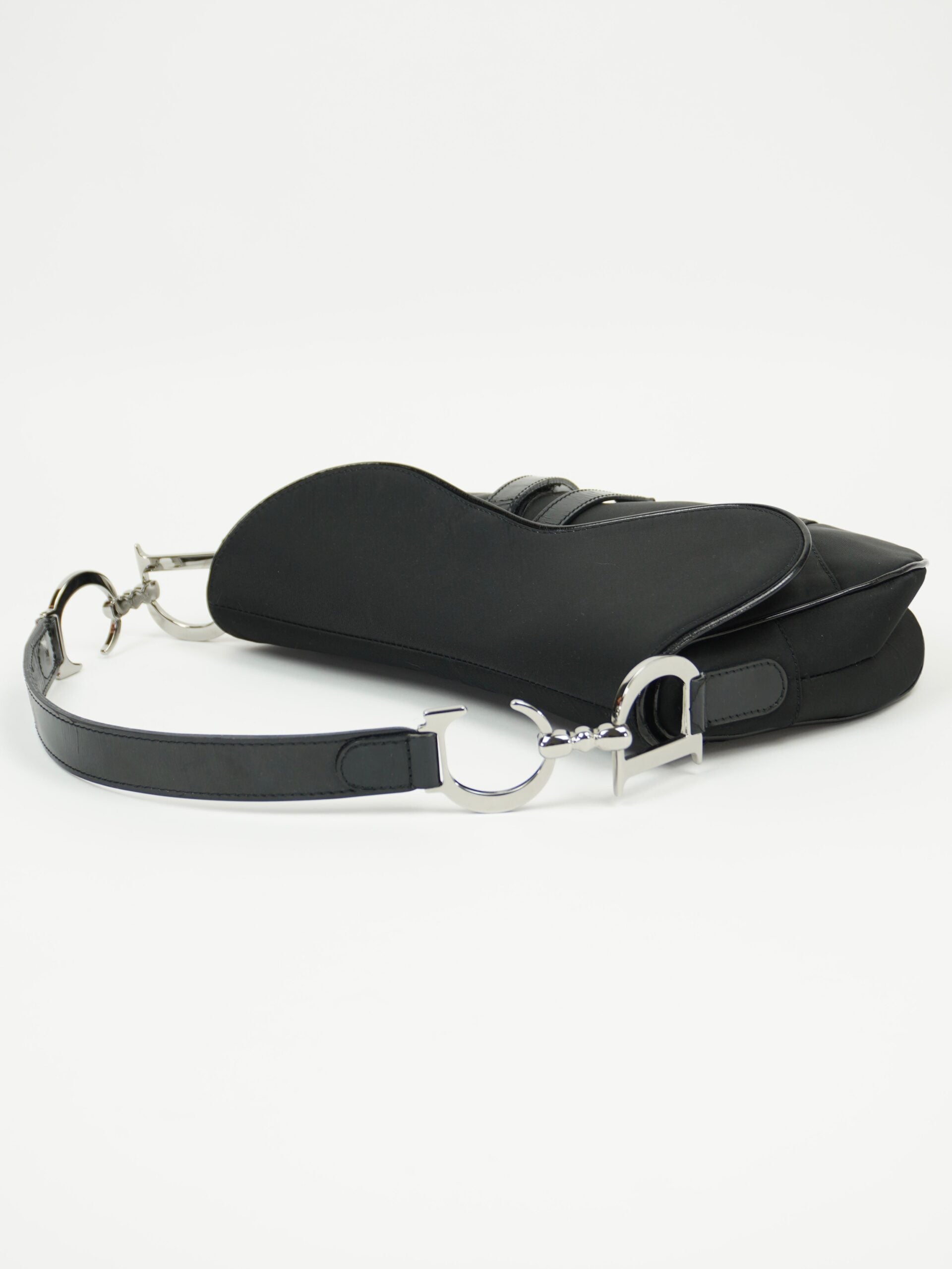 CHRISTIAN DIOR BLACK NYLON SADDLE BAG