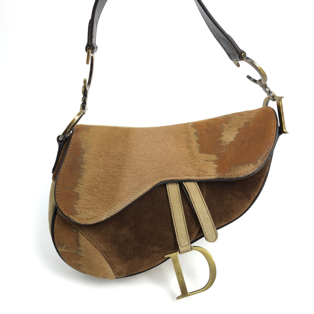 CHRISTIAN DIOR PONY HAIR SADDLE BAG