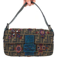 FENDI ZUCCA BEADED BAGUETTE BAG