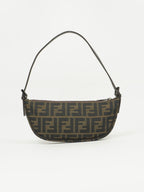 FENDI ZUCCA CRESCENT SHOULDER BAG