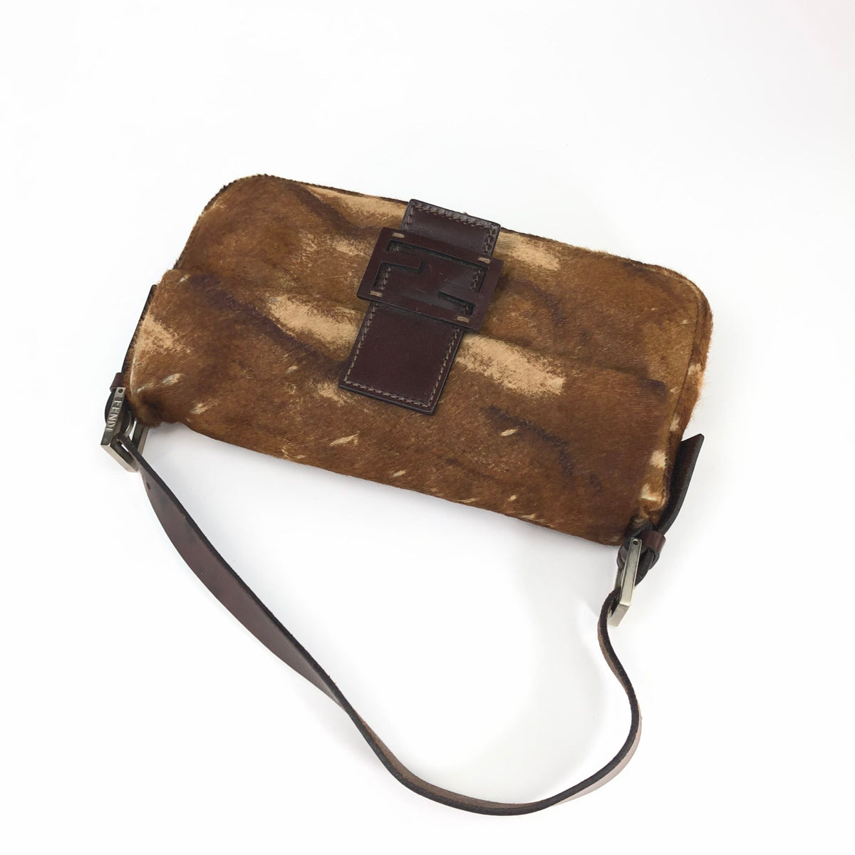 FENDI CALF HAIR BAGUETTE BAG