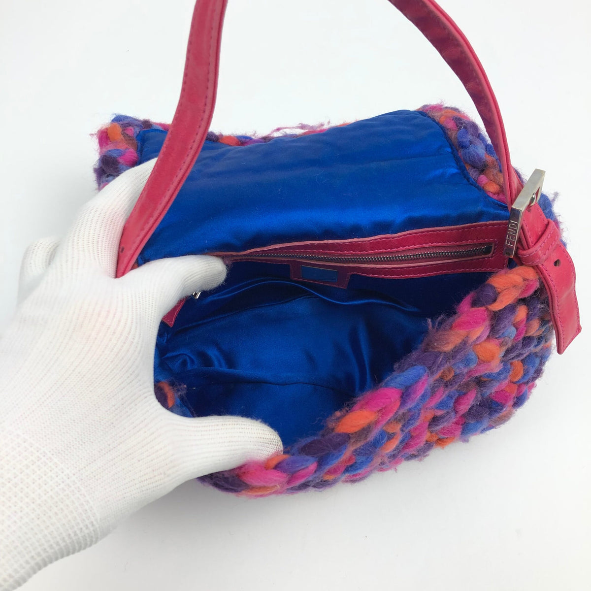 FENDI CROCHET BAGUETTE SHOULDER BAG