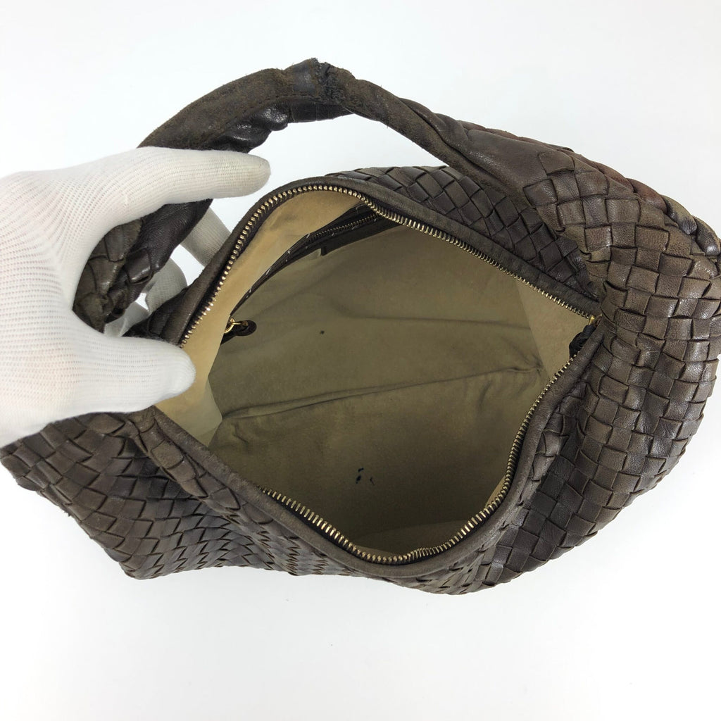 BOTTEGA VENETA BROWN INTRECCIATO SHOULDER BAG