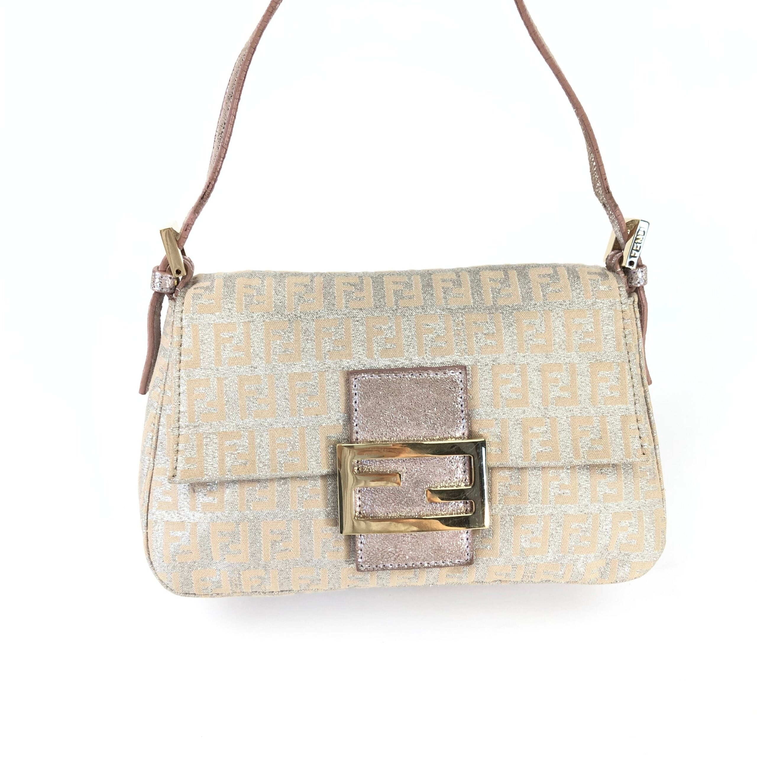 FENDI ZUCCA SHIMMER BAGUETTE BAG