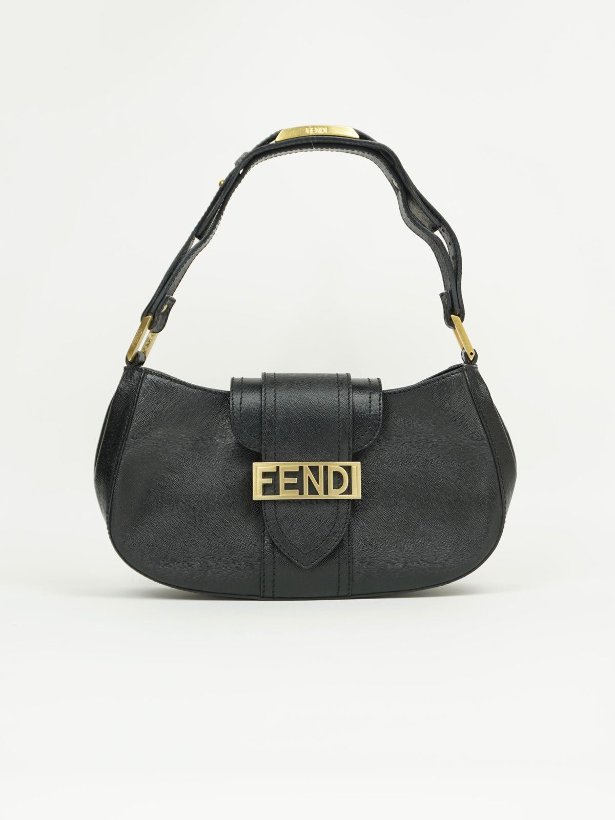 FENDI LEATHER BAG WITH GOLD HARDWARE