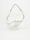 CHRISTIAN DIOR WHITE LEATHER SADDLE BAG
