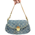 LOUIS VUITTON DENIM PLEATY SHOULDER BAG