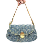 LOUIS VUITTON DENIM PLEATY SHOULDER BAG