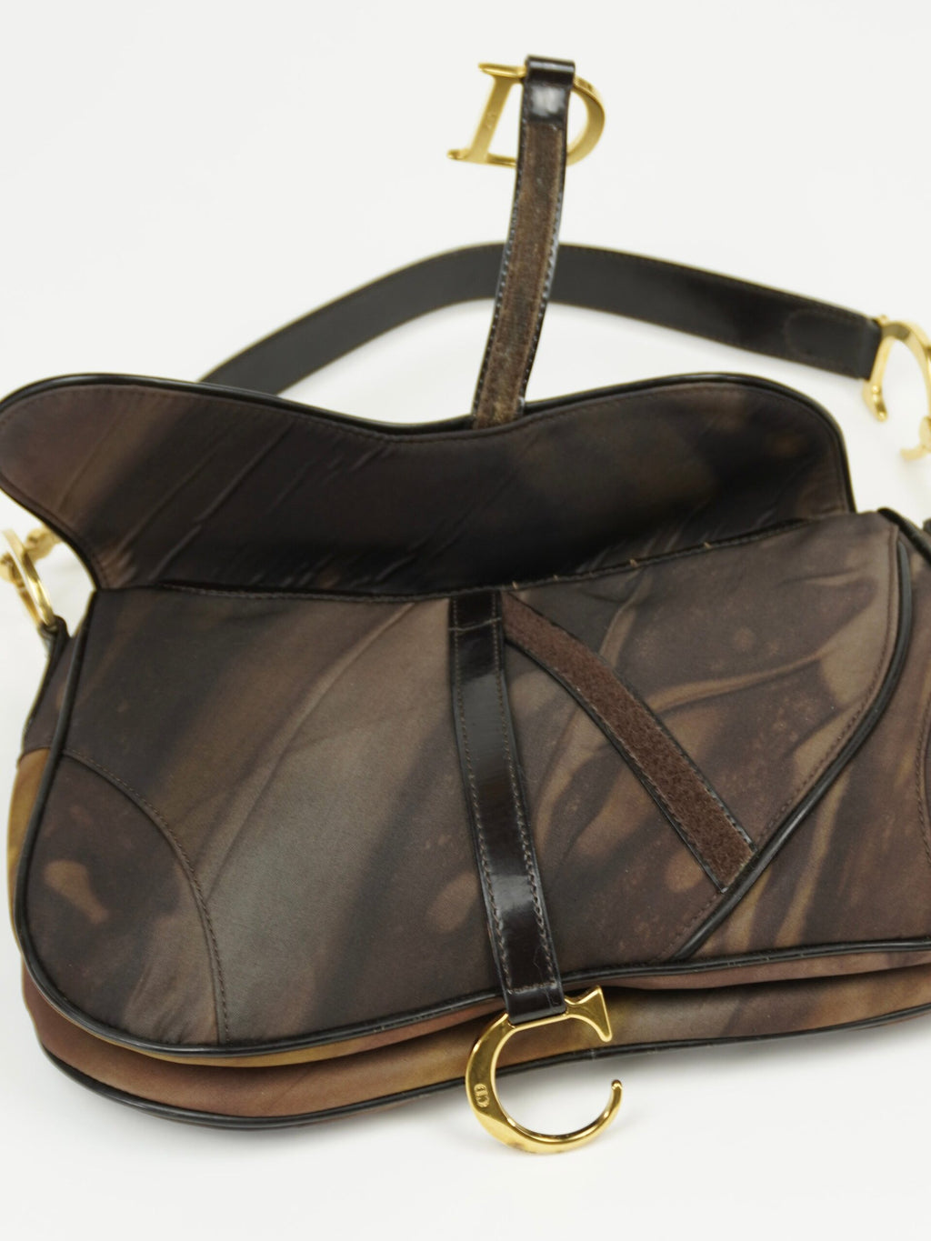 CHRISTIAN DIOR WATER COLOUR DOUBLE SADDLE BAG