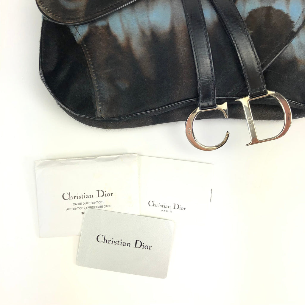 CHRISTIAN DIOR PONY HAIR DOUBLE SADDLE BAG
