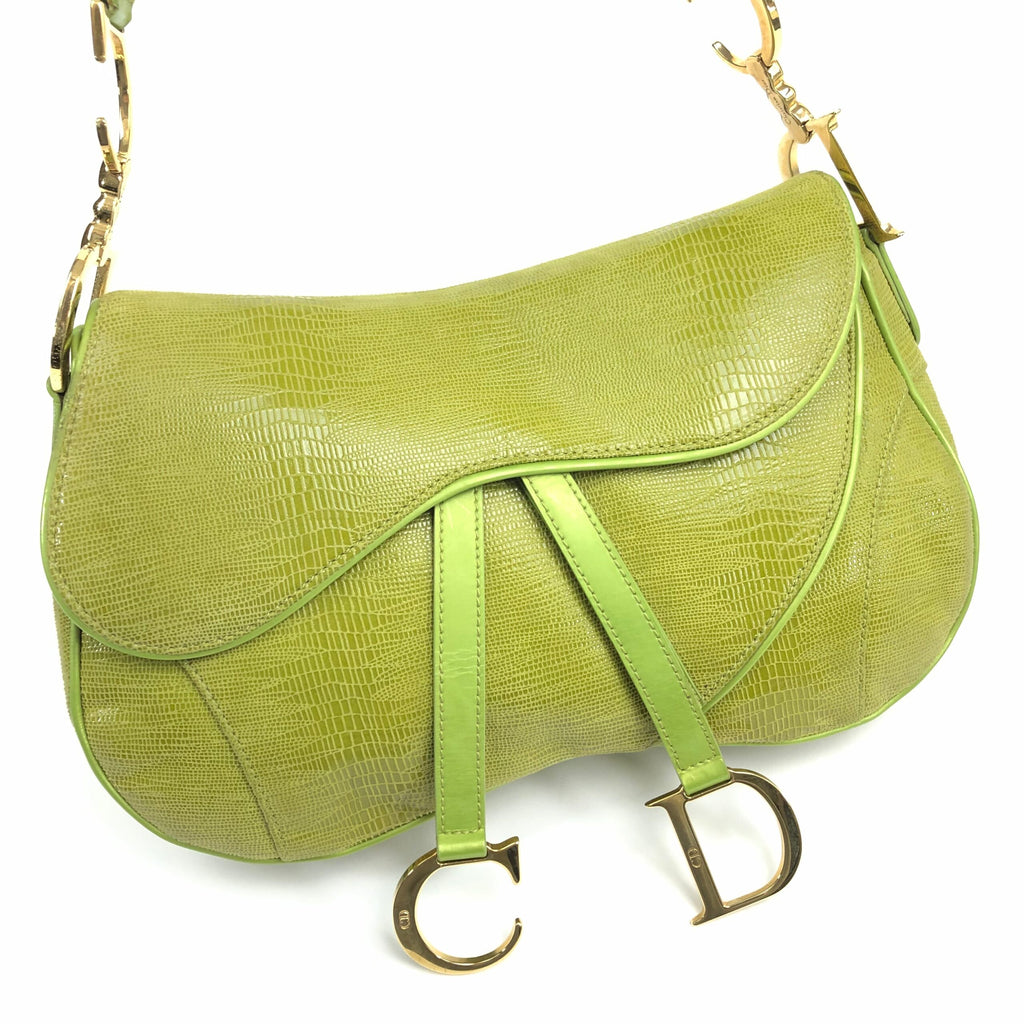 CHRISTIAN DIOR EXOTIC LIZARD DOUBLE SADDLE BAG