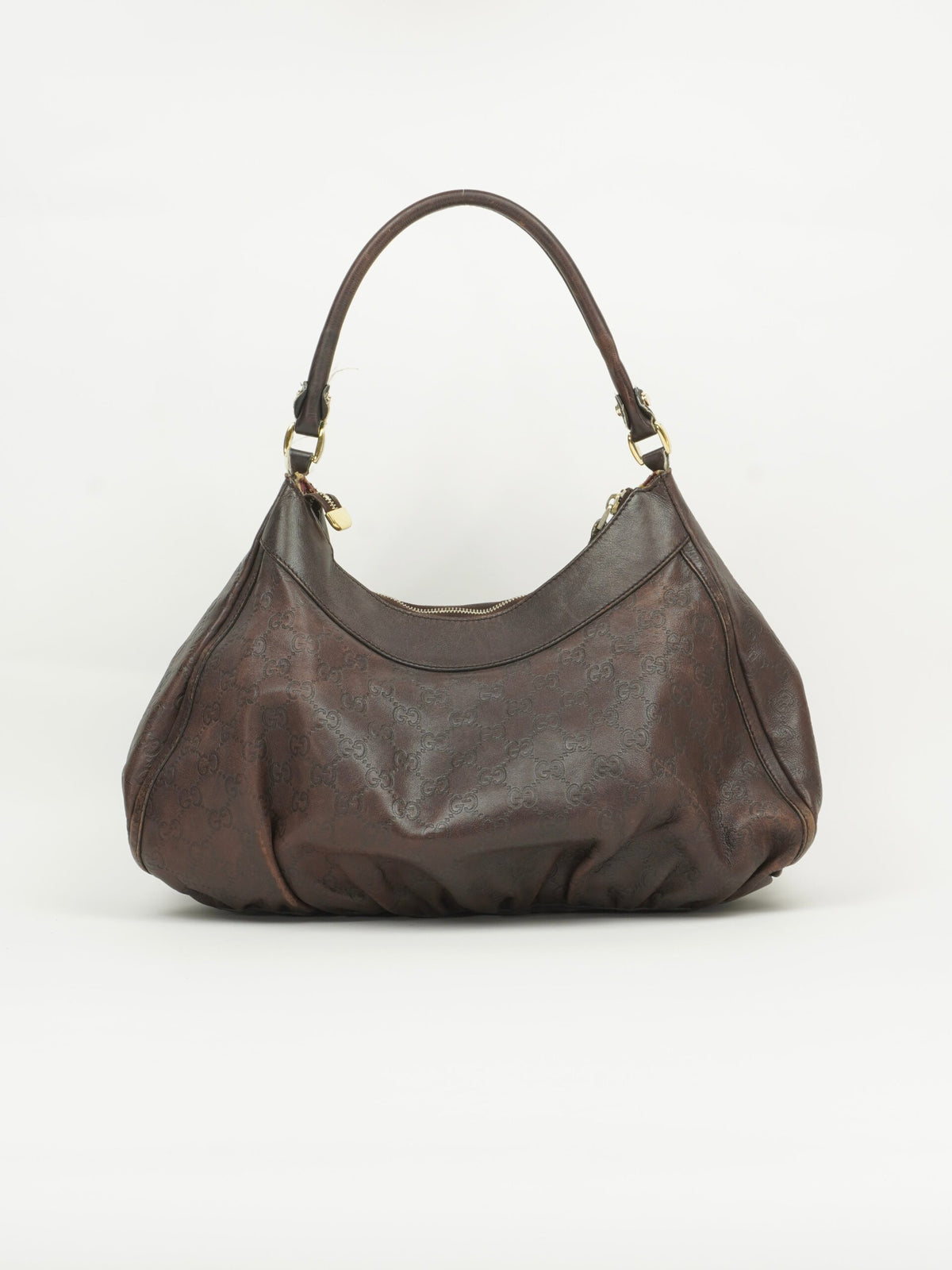 GUCCI MONOGRAM LEATHER ABBEY BAG
