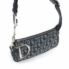 CHRISTIAN DIOR MONOGRAM SHOULDER BAG WITH SILVER DETAILING