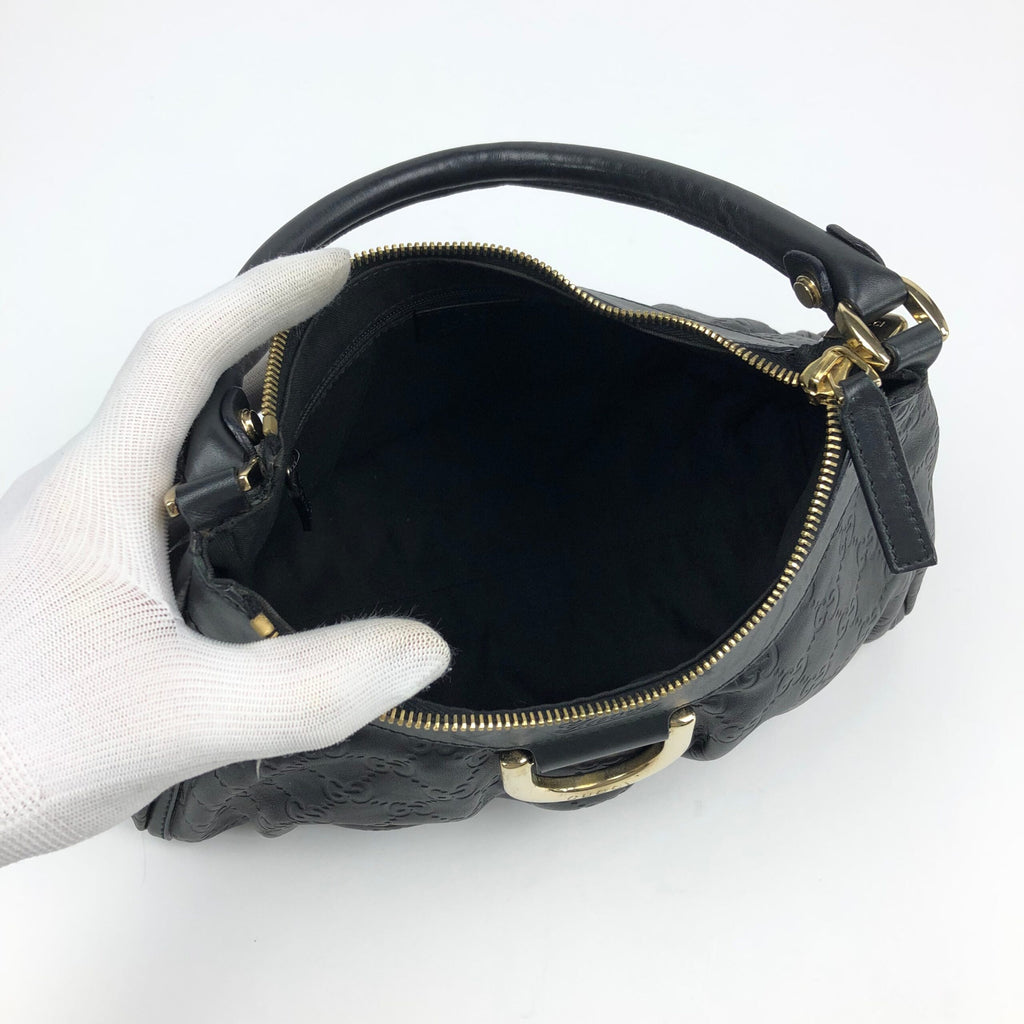 GUCCI MONOGRAM ABBEY LEATHER SHOULDER BAG