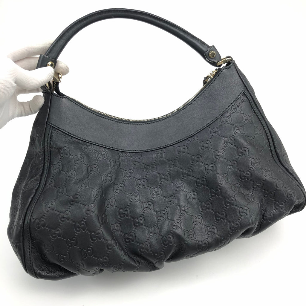 GUCCI MONOGRAM LEATHER ABBEY BAG
