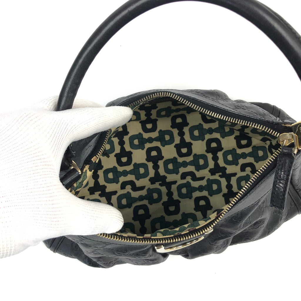 GUCCI MONOGRAM ABBEY LEATHER SHOULDER BAG