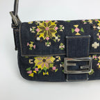 FENDI BEADED DENIM BAGUETTE