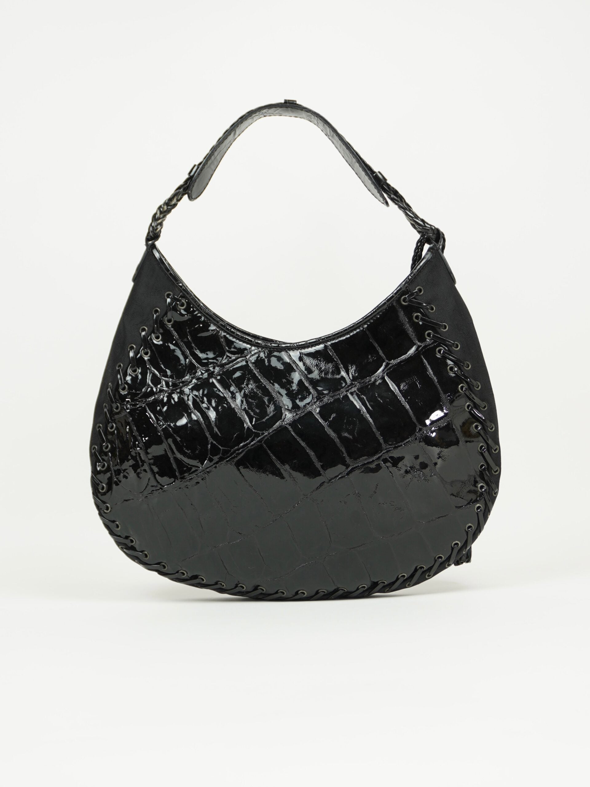 CHRISTIAN DIOR CROCODILE EMBOSSED CORSET HOBO