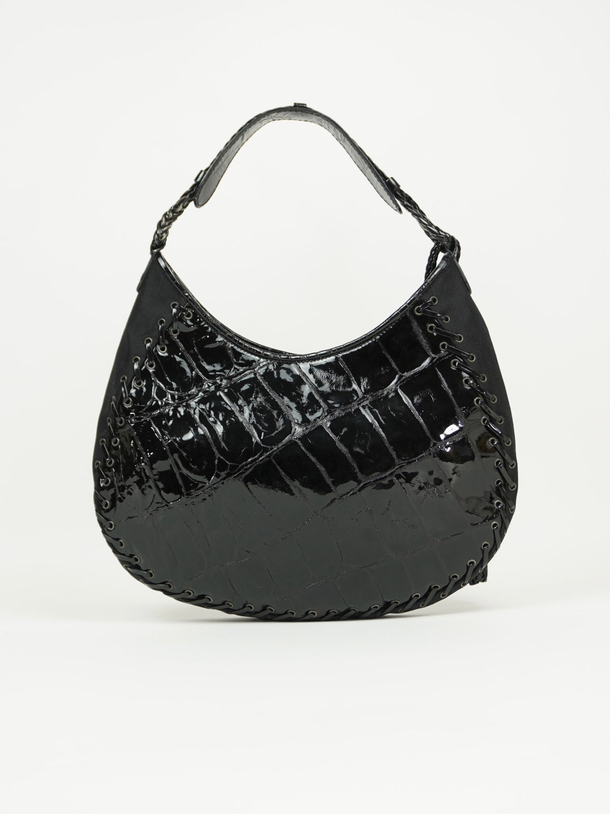 CHRISTIAN DIOR CROCODILE EMBOSSED CORSET HOBO