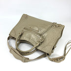 BALENCIAGA CROCODILE EMBOSSED LEATHER CITY BAG