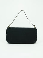FENDI DIAMANTE CASHMERE BAGUETTE WITH LIZARD TRIM