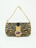 FENDI CALF HAIR ZEBRA BAGUETTE