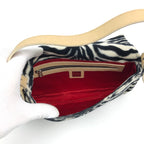 FENDI FLUFFY ZEBRA BAGUETTE SHOULDER BAG